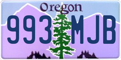 OR license plate 993MJB