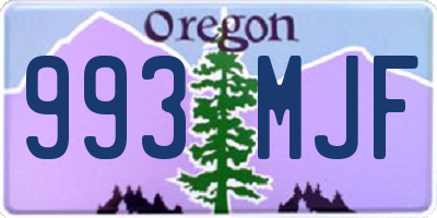 OR license plate 993MJF