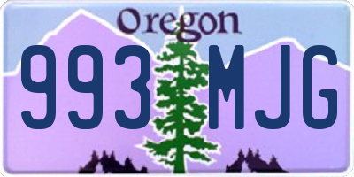 OR license plate 993MJG