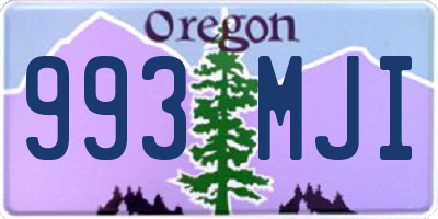 OR license plate 993MJI