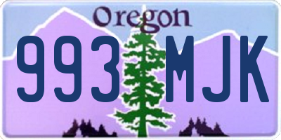 OR license plate 993MJK