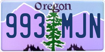 OR license plate 993MJN