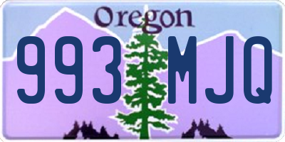 OR license plate 993MJQ