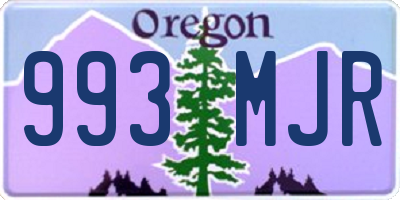 OR license plate 993MJR