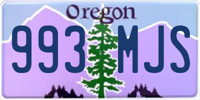 OR license plate 993MJS