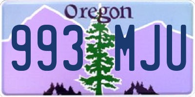 OR license plate 993MJU