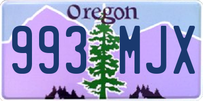 OR license plate 993MJX