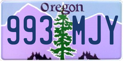 OR license plate 993MJY