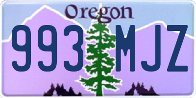 OR license plate 993MJZ