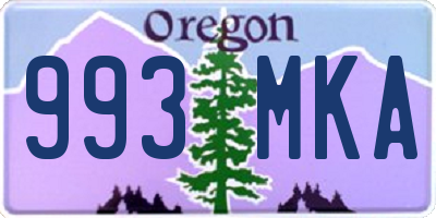 OR license plate 993MKA