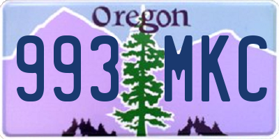 OR license plate 993MKC