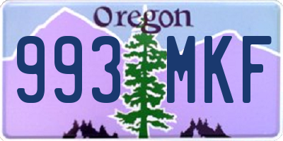 OR license plate 993MKF