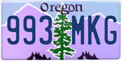 OR license plate 993MKG