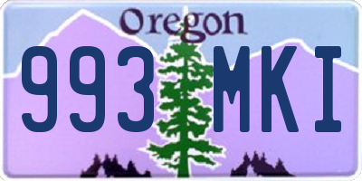 OR license plate 993MKI