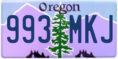 OR license plate 993MKJ