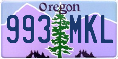 OR license plate 993MKL