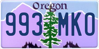 OR license plate 993MKO