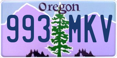 OR license plate 993MKV