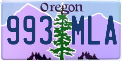 OR license plate 993MLA