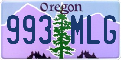 OR license plate 993MLG