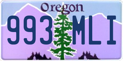 OR license plate 993MLI