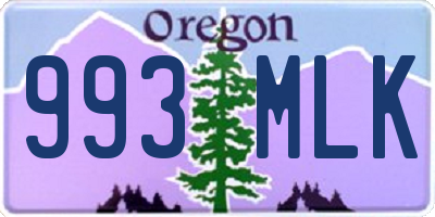 OR license plate 993MLK