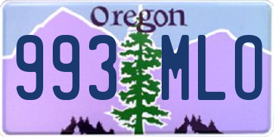 OR license plate 993MLO