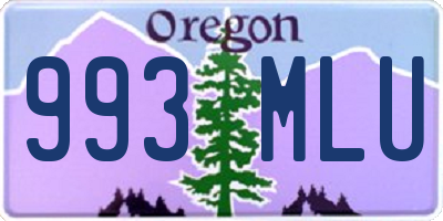 OR license plate 993MLU