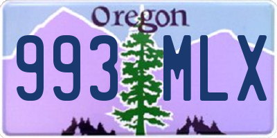 OR license plate 993MLX