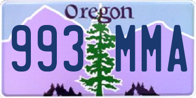 OR license plate 993MMA