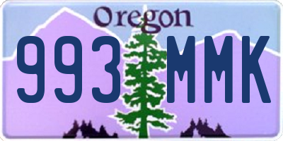 OR license plate 993MMK