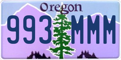 OR license plate 993MMM