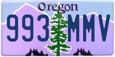 OR license plate 993MMV