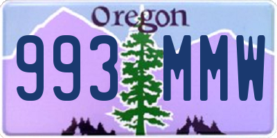 OR license plate 993MMW