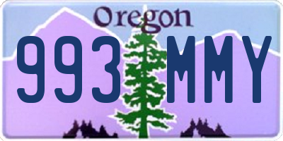 OR license plate 993MMY