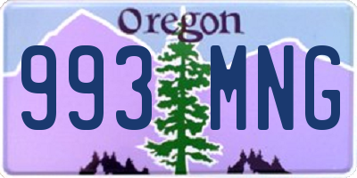 OR license plate 993MNG