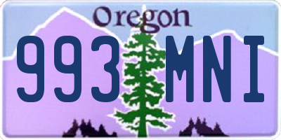 OR license plate 993MNI