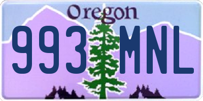 OR license plate 993MNL