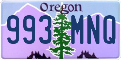 OR license plate 993MNQ