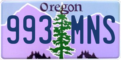 OR license plate 993MNS