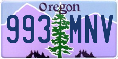 OR license plate 993MNV