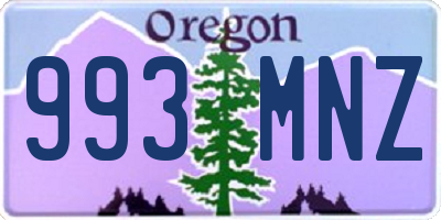 OR license plate 993MNZ