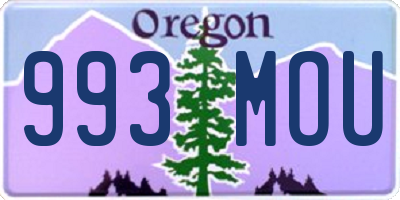 OR license plate 993MOU