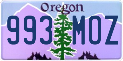 OR license plate 993MOZ