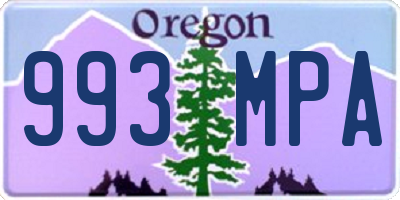 OR license plate 993MPA