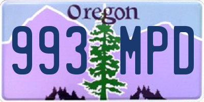 OR license plate 993MPD