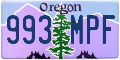 OR license plate 993MPF