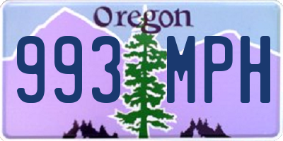 OR license plate 993MPH