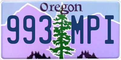 OR license plate 993MPI