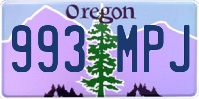 OR license plate 993MPJ